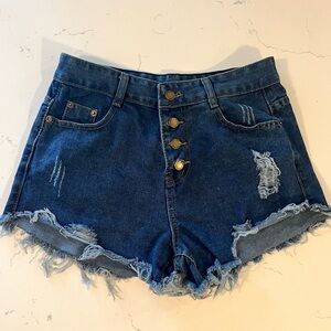 Falmer Heritage distressed denim cheeky shorts size XL